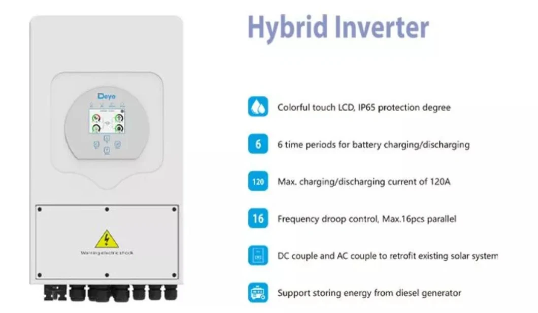 Deye Inverter Sun-12K-Sg04lp3-EU/Au 3 Phase Hybrid Inverter 5kw 8kw 10kw 12kw Pure Sine Wave Inverter for Home