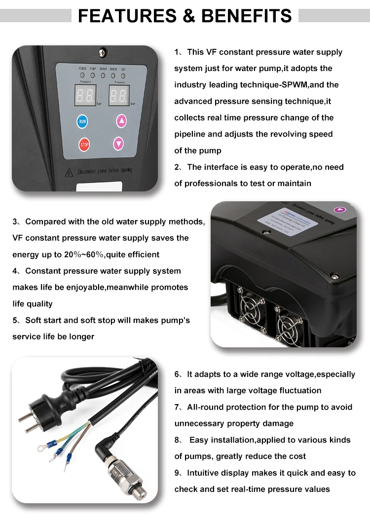CE Certified 3HP Single-Phase Input Three-Phase Output Water Pump Inverter