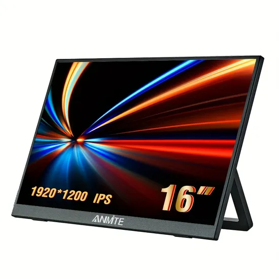 16 Inch 4K Dual Screen Portable Monitor with Type C Interface Ultra Resolution Built in Speakers Foldable Designers